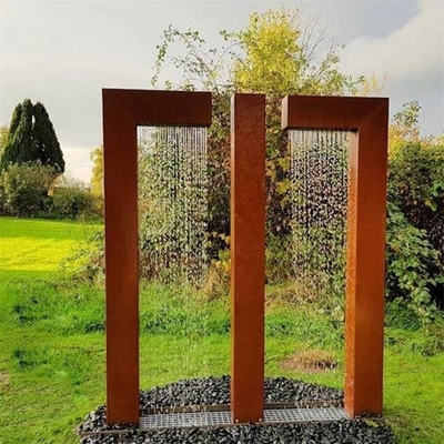 Σύγχρονη διπλή κουρτίνα βροχής χαρακτηριστικών γνωρισμάτων νερού κήπων χάλυβα Λ Corten