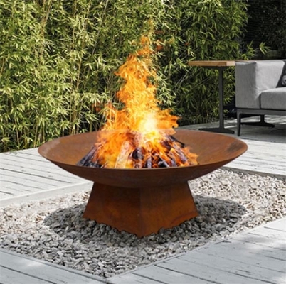 Υπαίθρια εστία Dia 600mm χάλυβα Corten κήπων 800mm σκουριασμένο κοίλωμα πυρκαγιάς μετάλλων